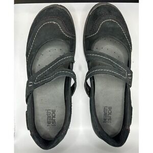 Kala's Earth Shoes 8.5 Women Black Suede Mary Jane Comfort Casual Flats Shoes